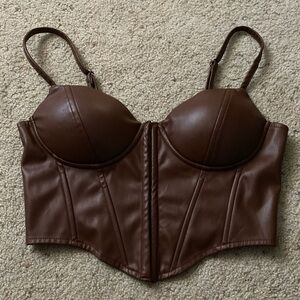 Brown corset.